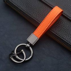 Wholesale Full Grain Genuine Leather Keychain Custom Mini Key Holder Real Leather Car Key Ring Holder