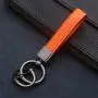 Wholesale Full Grain Genuine Leather Keychain Custom Mini Key Holder Real Leather Car Key Ring Holder