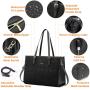 LOVEVOOK PU+Nylon 2pcs 15.6 inch Computer Tote Handbag Ladies Shoulder Bag Purse Business Work Briefcase Laptop Bag for Women