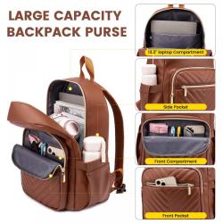 LOVEVOOK 2pcs Sets Waterproof Custom luxury vegan faux PU Laptop Bag Men Fashion Backpack Cute Travel Backpacks Purse for Women