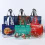 KBW641 Hot Selling Gift Packaging Bags Large Capacity Portable Folding Christmas Handbags Hot Gold Lamination Non-woven Bags