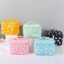 Gelory New Printing Cute Multifunctional Rectangular Nylon Large Capacity Portable Toilet Bag Female Cosmetic Bag