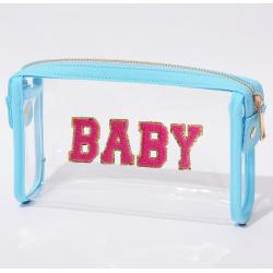 Keymay Candy Color Travel Pouches Waterproof Cosmetic Bags PVC Transparent Zippered Toiletry Bag Portable Clear Makeup Bag