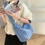 2023 New Drawable Rope Cloud Bag Ladies Shoulder Fashion Trending Plaid Soft Cloud Crossbody Bag Women'S Messenger Bags