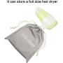 Gelory Factory OEM Custom Logo Eco Cotton Travel Hair Dryer Drawstring Bag Container Hairdryer Bag