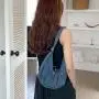 New Silver Fashion Women's Bag Wrinkled Vegetarian Messenger Bags Soft PU Leather Large Capacity Hand Shoulder Bag