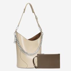 Guangzhou Factory Customize Luxury Faux Leather Women Shoulder Bag Fashion 2024 Latest Bucket Handbags With Nice Chain