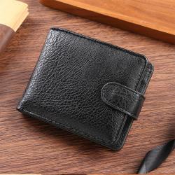 Men's Durable Leather & PU Leather Zipper Buckle Wallet Multi-Card Holder with Waterproof Feature New Design Wholesale Factory