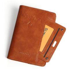 ZR046 Customized PU Storage Vaccine Card Set Certificate Passport Bag RFID Driver's License Passbook Travel Passport Wallet