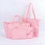 Keymay Popular USA Warehouse Free Shipping Low MOQ Mixed 6 Colors Women Handbags Tote Fringe Beach Bag Canvas Tote Bag Plain