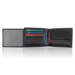 Custom size men leather wallet rfid blocking mens leather card wallet with coin purse