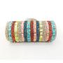 New Luxury Metal Evening Clutch Bag Diamond Bridal Rhinestone Party Bag Colorful Handmade Cylindrical Stone Evening Bags