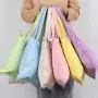 New Designer Colorful Eco Friendly Women Grocery Reusable Cotton Shopping Bag Custom Tassel Zipper Tote Bag Canvas Shop Bag