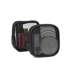 Mesh Travel Toiletry Bag Transparent Standing Pouch Portable Shaving Washing Kits Organizer Personal Care Trip Case
