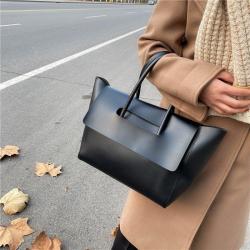 ZWY095 New Simple Solid Color PU Leather Tote Bag Wholesale Fashion Business Waterproof Women Handbag Work Student Organizer Bag