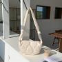 Korean New Shoulder Bag Women's Fashion Casual Crossbody Bag Large Capacity Soft Leather PU Creative Embroidery Dumpling Bag