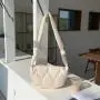 Korean New Shoulder Bag Women's Fashion Casual Crossbody Bag Large Capacity Soft Leather PU Creative Embroidery Dumpling Bag
