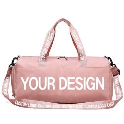 custom logo black overnight sport gym bag waterproof designer handbags for women girls travel duffle bag