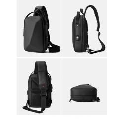 ZF199 Slanting Cross-body Bag Men EVA  Shoulder Chest Bag Simple Waterproof Wear-resistant Fashion Business USB Port