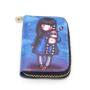 Women PU Leather Accordion Card Holder Small Zipper Printed Leather Wallet