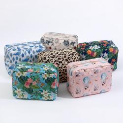 Aloha Hawaii Style Make Up Nylon Pouches Waterproof Floral Animals Safari Animal Printed Cosmetic Purses Makeup Bags