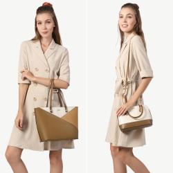 LOVEVOOK 2024 Custom Logo luxury PU Leather 3pcs Tote Handbag Set large capacity Ladies Hand Bags Women Purse and Handbags