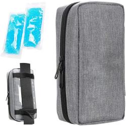 Insulin Travel Cooler Bag with 2 Ice Packs Insulated Diabetic Organizer Medicine Case