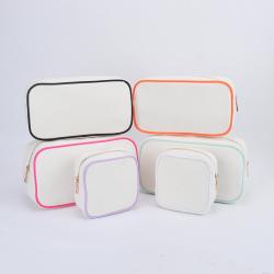 Wholesale Stock New Fashion Makeup Cosmetic Bag Custom Design Portable Travel Zipper Multi Colors Women Canvas Makeup Pouch