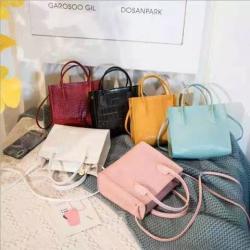 Foreign Trade Women's Bag 2021 New Korean Alligator Women's Portable Small Square Zipper Bag Single Shoulder Messenger Bag PU