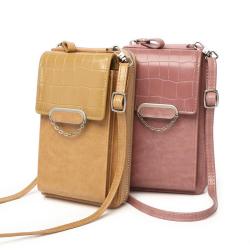 HR305 Vertical Women's Mobile Phone Storage Bag New Product One Shoulder Crossbody Bag PU Leather Multi Card Function Wallet
