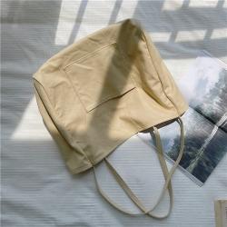 Korean edition women's new casual solid canvas bag fashion trend single shoulder bag large capacity student tote bag