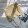 Korean edition women's new casual solid canvas bag fashion trend single shoulder bag large capacity student tote bag