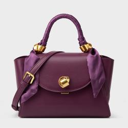 Fashion Ladies Designer Swing Bags Elegant Solid Color Golden Lock Hardware Cross Body Saddle Bag Scarf All-match Sling Purse