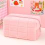 Travel Storage Bag Portable Large Capacity Bag short fiber Pure Color Makeup Bag Fashion Cute Zipper Pillow Pencil Case
