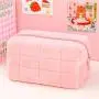 Travel Storage Bag Portable Large Capacity Bag short fiber Pure Color Makeup Bag Fashion Cute Zipper Pillow Pencil Case