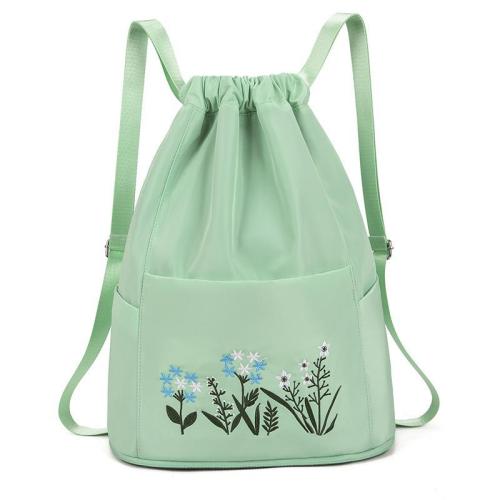 ZX005 Waterproof Fitness Training Travel Bag Oxford Embroidery Flower Casual Backpack Dry Wet Separation Sport Drawstring Bag