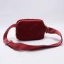 Womens teddy bear drawstring waisted packed bagged teddy fabric mens crossbody waist belt bag zipper chest bag