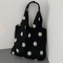 Custom Logo Tote Travel Bag Embroidered Canvas and Mesh Shopping Bag Cartoon Pattern
