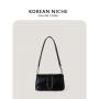 Korean style fashion design metal decoration bag female hundred handbag simple denim fabric shoulder bag