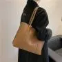 ZR415 High Capacity Women's Bag 2023 New Trendy Car Stitching Casual Tote Bag Minimalist PU One Shoulder Portable Shopping Bag