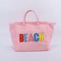 Factory Wholesale Fashion Tassel Tote Bag Waterproof Canvas Large Capacity Custom Design Womens Pink Tote Beach Bag