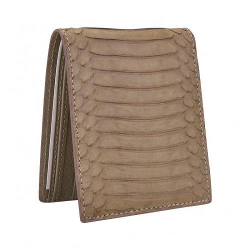 Handmade Slim Genuine Snakeskin Leather Bifold Short Wallet For Women