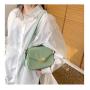 2022 Fashion Lady Designer Saddle Bag Pure Color PU Leather Flap Messenger Elegant Fan Shape Golden Lock Sling Purse for Women