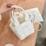 Braided Bucket Crossbody Leather Handbag Women Pure Color Fashionable Daily Use Customizable PU Leather Handmade Manufacturer