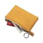 Ultrathin Leather Multi Card Organizer Wallet Credit Card Holder Thin Wallet with Zipper Pocket Leather Simple Storage Bag