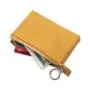 Ultrathin Leather Multi Card Organizer Wallet Credit Card Holder Thin Wallet with Zipper Pocket Leather Simple Storage Bag