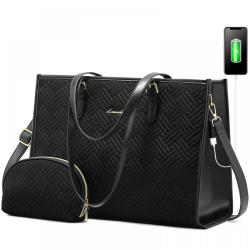 LOVEVOOK Fashion 2pcs Tote Handbag Ladies travel Shoulder Bag with clutch Purse Business Work Briefcase Laptop Bag Women