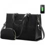 LOVEVOOK Fashion 2pcs Tote Handbag Ladies travel Shoulder Bag with clutch Purse Business Work Briefcase Laptop Bag Women