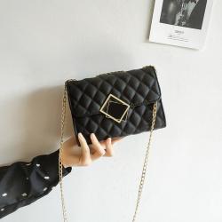 2023 New Korean Small Square Bag With Lock Fashion Chain Single Shoulder Messenger Bag Luxury Female Diamond lattice Handbag