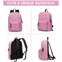 Pink Student School Bag Bookbag Backpack for College Students Teens Kids Men Women